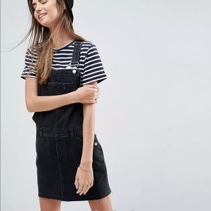 Black Washed ASOS denim overalls dress